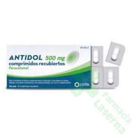 ANTIDOL 500 MG COMPRIMIDOS RECUBIERTOS , 20 COMPRIMIDOS