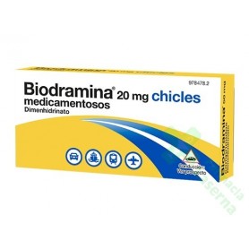 BIODRAMINA 20 MG CHICLES MEDICAMENTOSOS , 6 CHICLES