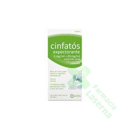 CINFATOS EXPECTORANTE 2 MG/ML + 20 MG/ML SOLUCION ORAL , 1 FRASCO DE 125 ML