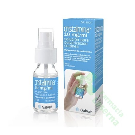 CRISTALMINA 10 MG/ML SOLUCION PARA PULVERIZACION CUTANEA, 1 FRASCO DE 25 ML