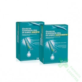 GAVISCON SUSPENSION ORAL EN SOBRES SABOR MENTA, 12 SOBRES