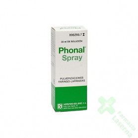 PHONAL SPRAY 0,2 MG/ML + 0,2 MG/ML SOLUCION PARA PULVERIZACION BUCAL Y LARINGOFARINGEA , 1 FRASCO DE 20 ML